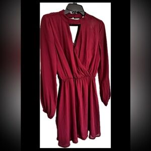 Altar'd State Burgundy Long Sleeve Dress